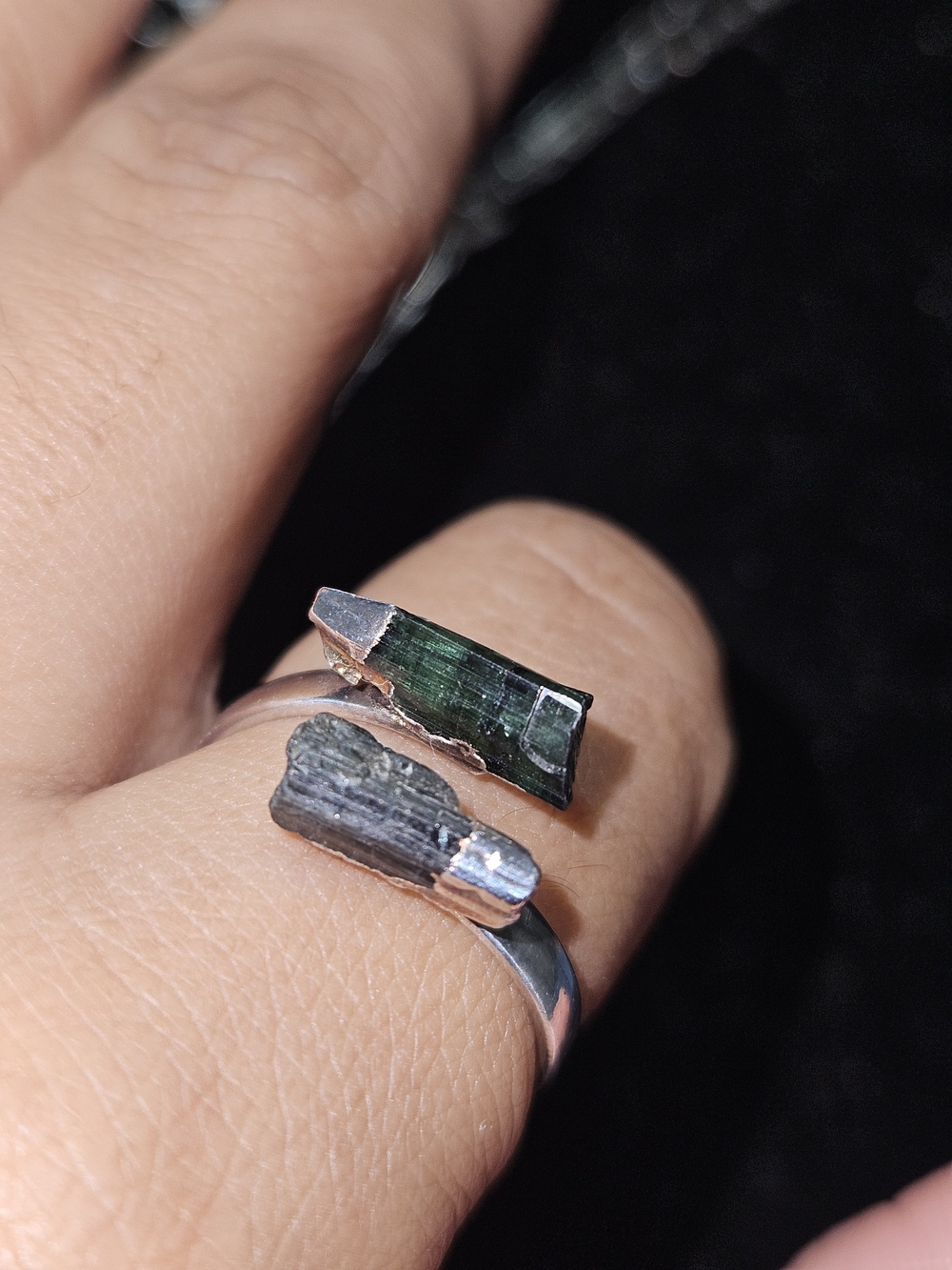 Handcrafted Green Tourmaline Wrap Ring